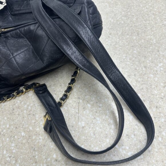 CHANEL Matelasse - Black Lambskin Backpack Tassel drawstring Gold hardware - Picture 12 of 12